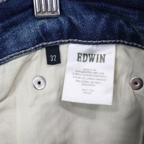 NWT Edwin Lark Mid-Rise Bootcut Stretch Denim Jean In Flashback Blue Size 32 - Picture 5 of 6